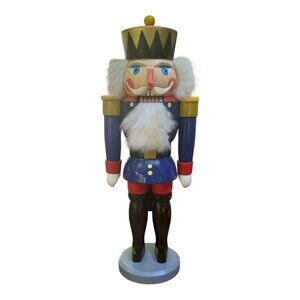 Vtg Vero Seiffen Nussknacker Aus Nutcracker King Konig Blau Made In Germany 14"